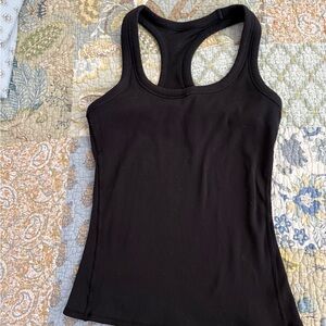 ALO YOGA Black Ribbed Racerback Tank